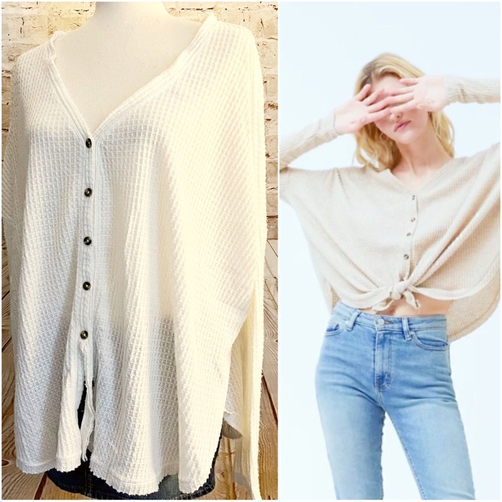 Out From Under Urban Outfitters waffle weave dolman top